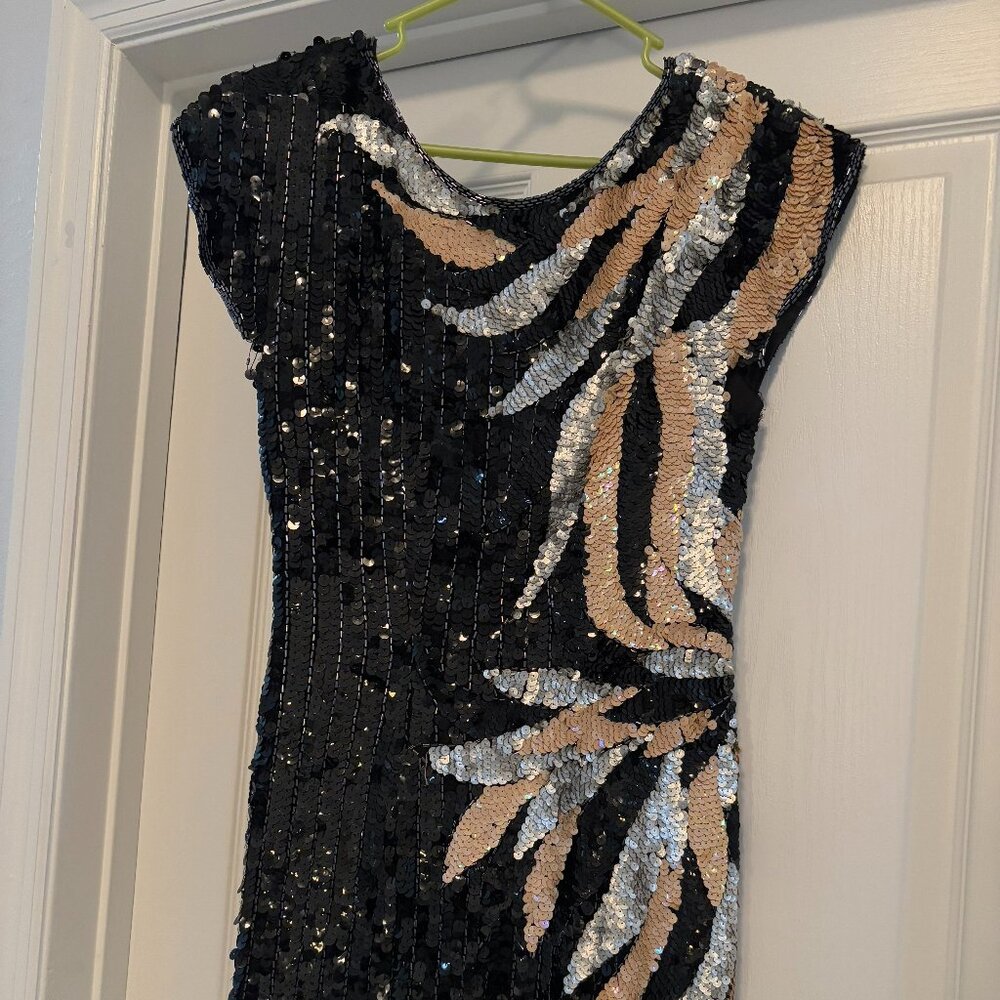 Alyce Designs Vintage Sequin Dress - 100% Silk - Stunning Retro Glam